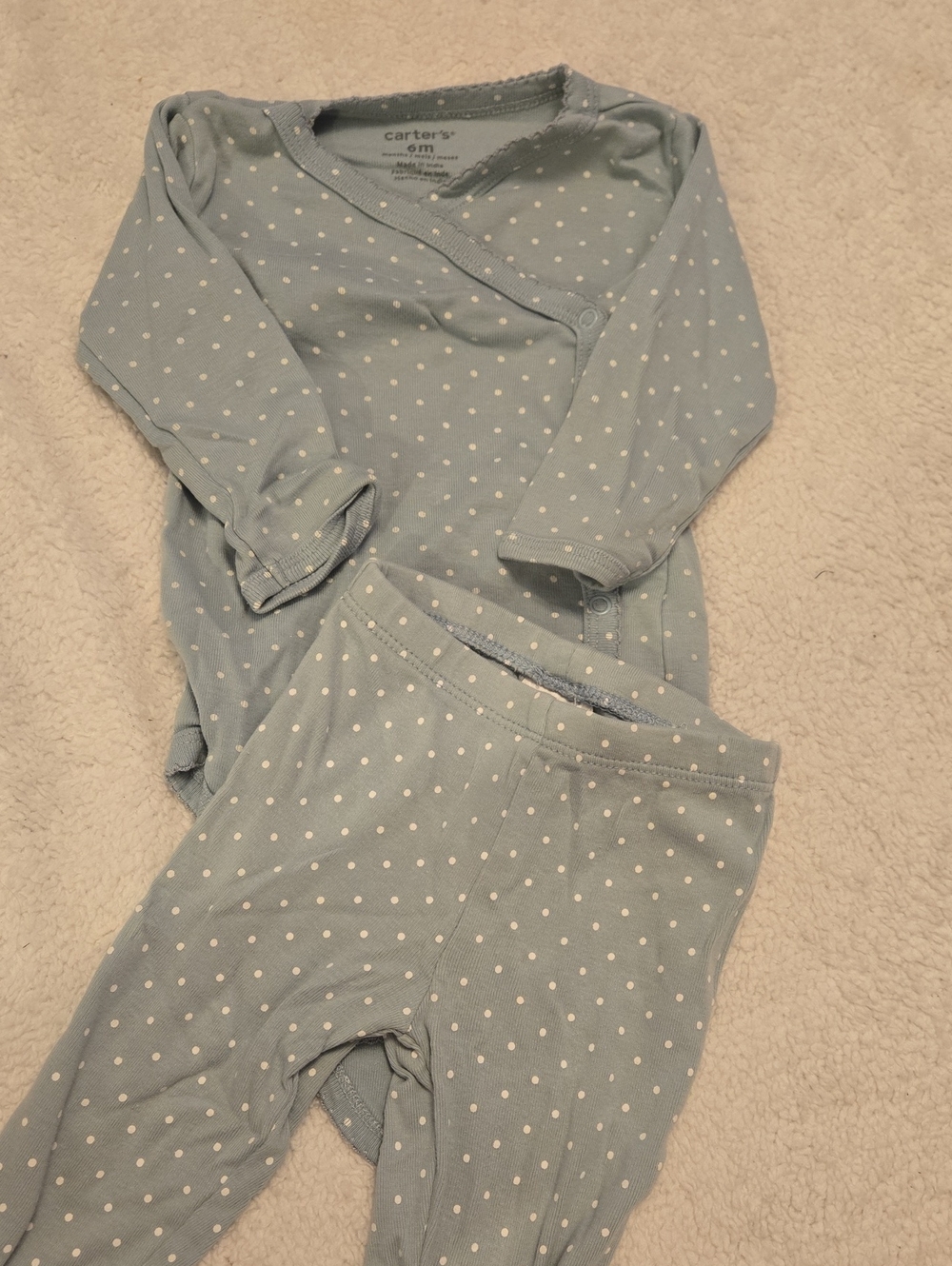 Carter's Baby Two-Piece Light Blue Polka Dot Pajama Set